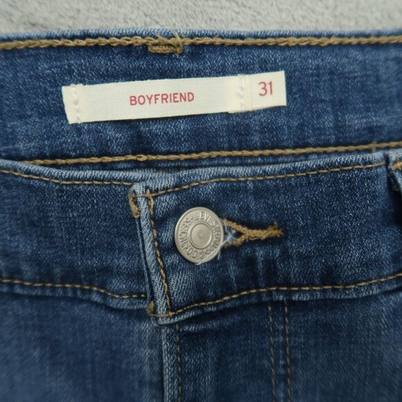 Levi's Jeans Women's Size 31 Blue Mid-Rise Boyfriend Denim 27" Inseam Distressed - Picture 10 of 16